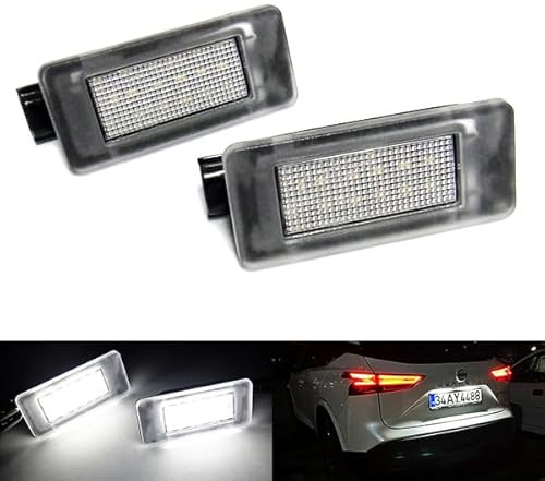 RZG 2x LED Licence Number Plate Light White Canbus For 2017+ Duster MK II Serena C27 2021+ Qashqai J12