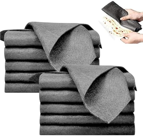 Hsyadazi 10 paños de limpieza mágicos gruesos (30 x 30 cm) - paños de limpieza extra gruesos para cocina, coche y cristal - sin pelusa y sin rayas - paños de microfibra reutilizables para todas las