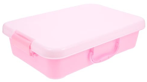 Milisten Tragbare Sandkiste Kleiner Sandkasten mit Deckel Abdeckung tragbarer Sandkasten überdachter Sandkasten für Handheld-Sandbox Sandkastenspielzeug Abs Rosa