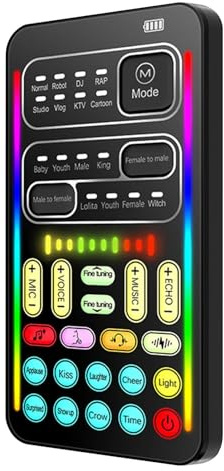 Adults Changer VOCE Portable Audio Modifier | Compact Audio Mixer 8 Unique Effects, Voice Transformation Device Compatible for Smartphones, Laptops, Tablets, Game Consoles, Livestream