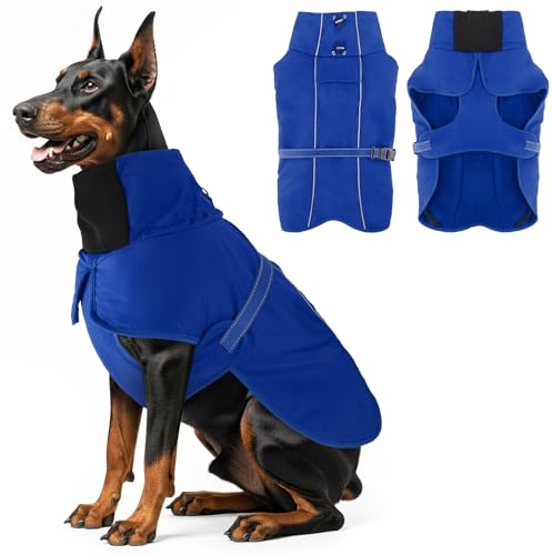 Abrigos impermeables para perros, abrigo de invierno con chaqueta reflectante para perros con forro de felpa suave, abrigos cálidos para perros medianos y grandes para interiores, exteriores, camping
