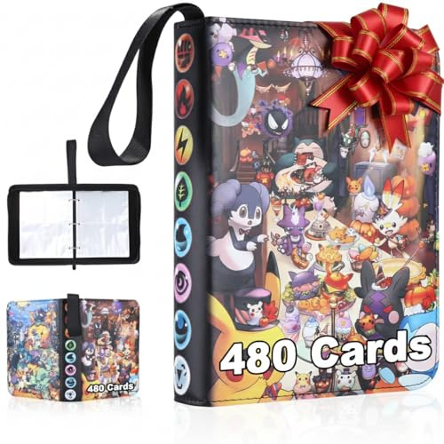Album Porte Cartes,pour cartes Pokémon,carte one piece, Albums pour Cartes à Collectionner,pour Livre ds TCG,Organissateur de Cartes cadeau Album,Classeur top loaders (A)