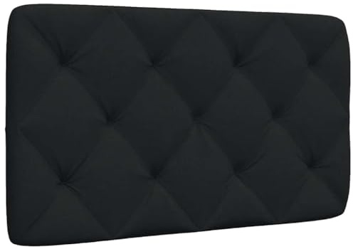 Frdhee Cojín de pared para respaldo de cama, cojín de cabecero negro, 90 cm, tela acolchada, para muchas camas comunes