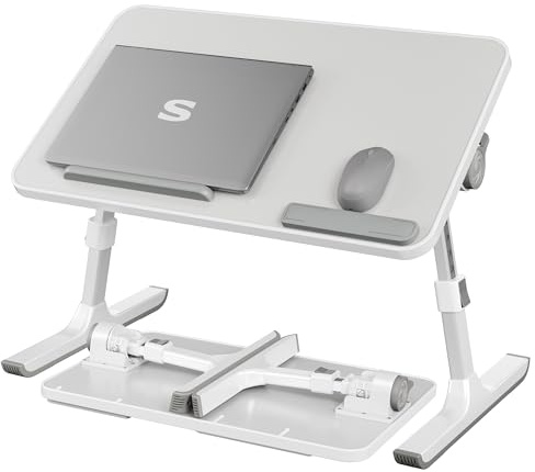 SONGMICS Tavolino da letto per laptop, regolabile in 8 altezze, 52 x 30 cm