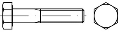 DIN 931 8.8 galvanisch verzinkt Sechskantschrauben mit Schaft - Abmessung: M10x90 (100 Stück)