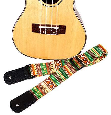 Alomejor Ukulele Strap Hawaii Adjustable Neck Sling Belt Shoulder Strap for 4 String Guitar Soprano Concert Tenor Baritone