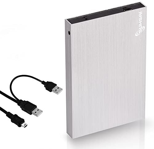 Disco duro externo portátil USB 2.0 Disco duro de bolsillo de 2,5 pulgadas Copia de seguridad Disco duro de expansión de memoria de 250 GB Disco duro delgado Compatible con Mac PC portátil - Plata