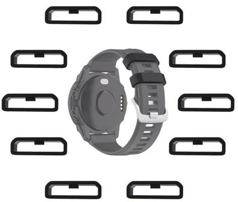 MTHGH 22mm Boucles de bracelet pour Garmin Fenix 7/6/5 Forerunner 965/955/945/935 Smartwatch Fastener Rings[10 Piezas], Anneaux de remplacement en silicone souple pour fixation de bracelet de montre