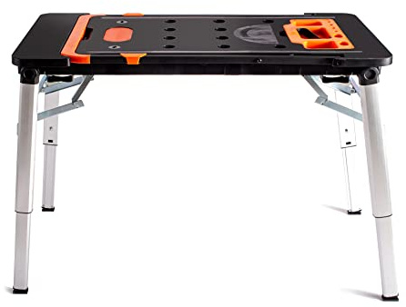 LoJok 7 in 1 Foldable Multifunctional Portable Workbench with 4 Wheels - Work Platform, Scaffold, Dolly, Saw Horse, Car Creeper and Hand Truck