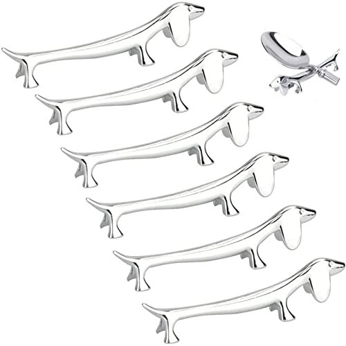 Soporte para 6 cubiertos para mesa, soporte para palillos en forma de perro pequeño, soporte para cucharas, tenedor, soporte para cucharas, soporte para vajilla, soporte para utensilios de cocina, 9 x