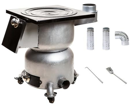 Wood Burning Stove Outdoor Wood Burning Stove for Patio Portable Camping Stove with Universal Wheel Camping Wood Stove for Outdoor Cooking, Emergency, Survival
