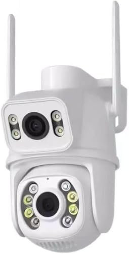 AntDau71® - Cámara IP Cam PTZ WiFi doble lente cámara dome inalámbrica externa Speed Zoom con aplicación ICSEE para ambientes interiores y exteriores