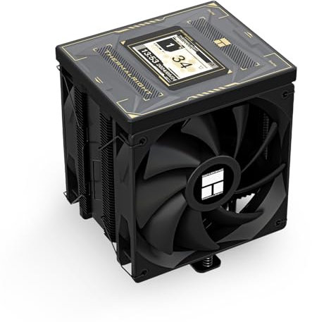 Thermalright Burst Assassin 120 Vision Black - Enfriador de aire para CPU de escritorio, pantalla LCD IPS con resolución 320 x 240 y 2,4 pulgadas, refrigeración de PC para Intel lga1851/1700/115X,