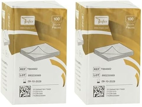 Teqler Mullkompressen, unsteril 7,5 x 7,5 cm (Packung mit 2)