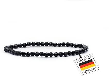 TIGER TREASURE Qualität, inspiriert seit 1890 Onyx Armband 16mm facettiert | Stärke und Schutz | Edelsteine aus Mexiko | Handgefertigtes Perlenarmband aus Deutschland | Schmuck für Damen & Herren