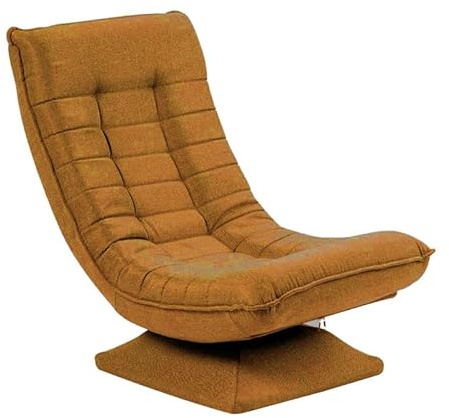 FEFE Swivel Floor Gaming Chair, Folding Swing Chair 360-Degree Rotatable With Adjustable Comfortable Backrest, 5-Fold Lazy Sofa recliner Lounger For Home & Living Room (Brown)