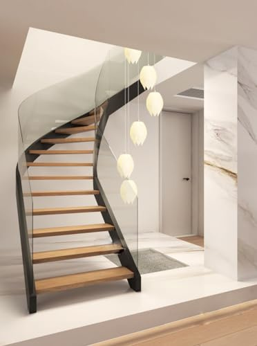 Lampe Suspendue LED à Longue chaîne Blanche pour Appartement, loft, Duplex, éclairage de Plafond à Spectre Complet pour la Protection des Yeux (Taille : 12 têtes) (9 têtes)
