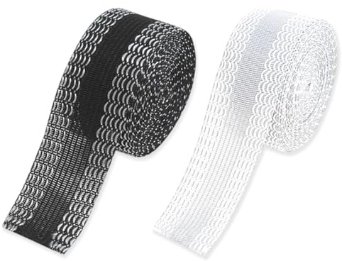 Cinta Dobladillo Plancha, 2 rollos, De Pegatinas Laterales Para Tirar De Ropa, Autoadhesivo Universal, Corte Libre, Cinta Adhesiva para Dobladillo, para Ropa, Pantalones, Tejidos, Blanco/negro, 5m