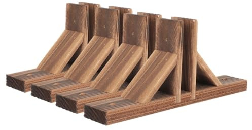 NUOBESTY Supporto per Recinzione da Giardino in Legno Massello 4 Pezzi Base Antiribaltamento per Piccole Recinzioni Piedini Resistenti per Bordi e Accessori Esterni Facile Installazione