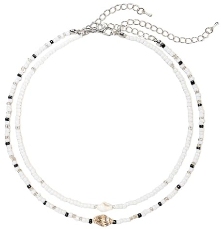 RICUHJIAJU Marina skalhalsband för kvinnor, skalhalsband, skalhalsband, bohemisk design, halsband för kvinnor sommar strandtillbehör för semester och sommarlook