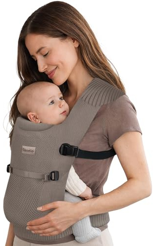 Lionelo Mabel Ergonomische Babytrage, Atmungsaktiv und Leicht, 2 Tragepositionen Vorne und Hinten Tragbar, Weiches Netzmaterial, Baby Carrier für Kleinkind, Ab 4 Monaten bis 15 Kg, Kreuztragesystem