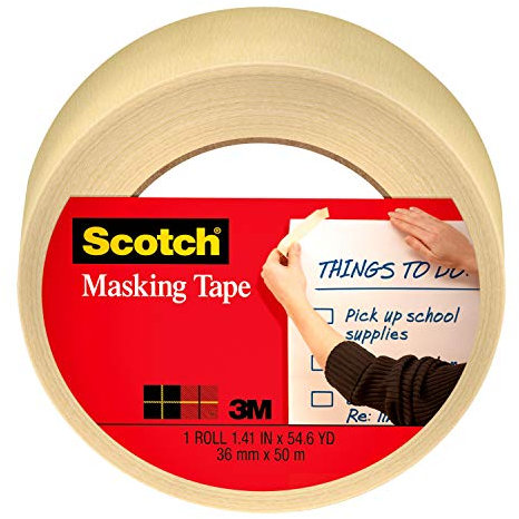 Scotch(R) Home and Office Masking Tape , 1-1/2-Inch x 55 Yards,Tan (3438) by Scotch