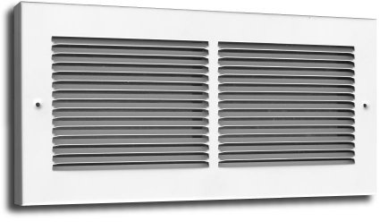 Truaire, 14 x 6-Inch, White-Powder Coated C123RW 14X06(Duct Opening Measurements) 3/4-Inch Margin Turnback 1/3-Inch Space Fin Return Grille Floor Baseboard Register
