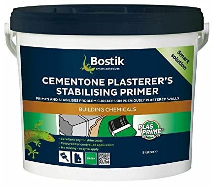 Bostik Plasterer’s Grit, Plaster Bonding Agent, No Mixing, Suitable For Interior Use, Easy to Apply, Colour: Green, 5L