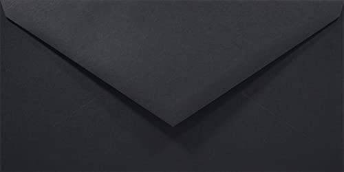 Netuno 1 000 kuvert svart DIN lång 11 x 22 cm klassisk och elegant | 80 g regnbåge – klassiska svartfärgade kuvert färgpapper för halloween, eleganta fester och inbjudningar