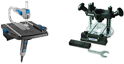 Dremel Moto-Saw MS20-1/5 - Sierra de calar estacionaria (70 W, 1 complemento, 5 accesorios) + Dremel - Complemento para fresar por inmersión (335)