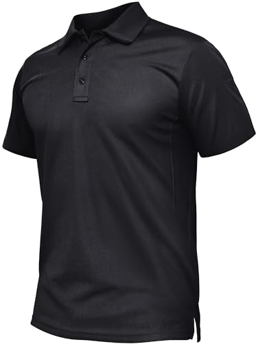 TACVASEN Men's Breathable Golf Polo Shirt Quick Dry Short Sleeve Casual Work Polo T-Shirt