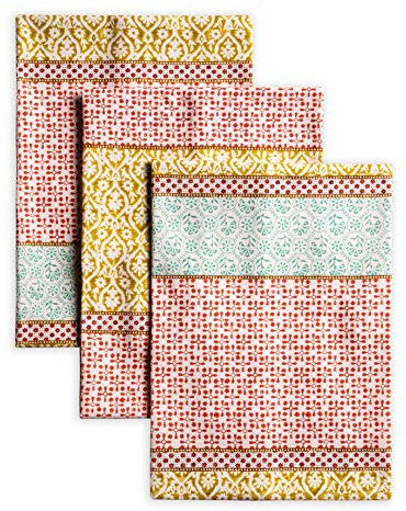 Maison d' Hermine Provence 100% Baumwolle Set von 3 Mehrzweck-Küchentuch Weiche, saugfähige Geschirrtücher | Geschirrtücher | Barhandtücher | Frühling/Sommer (50 cm X 70 cm)