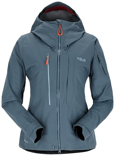 Rab Women's Khroma Kinetic Jacket - Waterproof Breathable Coat for Skiing & Mountaineering - Orion Blue - Medium
