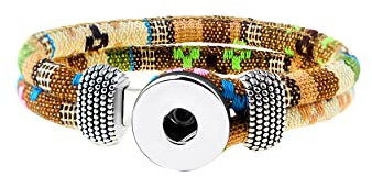 ANDANTE Armband für Chunks Click-Buttons mit Druckknopf-Verschluss (18-22 cm) - Handgefertigt - Mehrfarbig