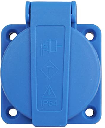 Schuko Einbausteckdose Anbausteckdose 1-Fach 16A 230V IP54 Blau Schraubanschluss