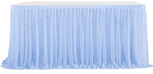 Highdi Tüll Tischrock, Selbermachen Candy Lang Tisch Tischdecke Kuchen Tischdekorationen für Party, Hochzeit, Taufe, Bankett oder Empfangstischdekoration (8FT/243x77cm,Denim-Blau)