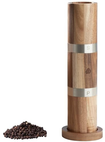 Navaris Set Macina Sale e Pepe in Legno - Macinapepe e Macinasale Manuale 2 in 1 - Macina Spezie per Pepe in Grani - Macinino Trita Sale Grosso