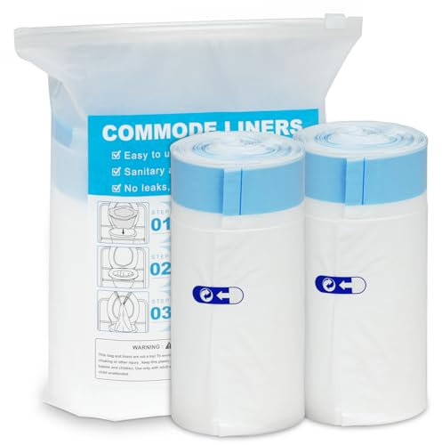 ACWOO Toilettenbeutel, Hygienetasche, 40 Stück Bettpfanneneinlagen, Einweg-Kommode Toiletteneinlagen, Tragbare Toilettenbeutel, Einweg-Müllbeutel für Toilettenstuhl