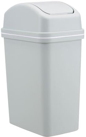 Pattumiera con coperchio ribaltabile – Cestino per la spazzatura con coperchio a dondolo, cestino per la spazzatura con coperture, spazioso e decorativo per la casa, organizer per la spazzatura da