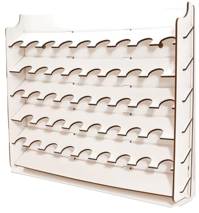 Hartem - Wall Paint Rack for Model Paints & Brushes – Wooden Storage Stand for Acrylic Paints – Holds 43x 17ml Bottles – Compact & Easy to Assemble – Ideal for Hobbyists & Artists
