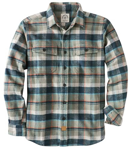 Dubinik® 13oz Extra Lourd Chemise Flanelle Homme Chemise Homme Manches Longues Coupe Large Surchemise 100% Cotone Shacket