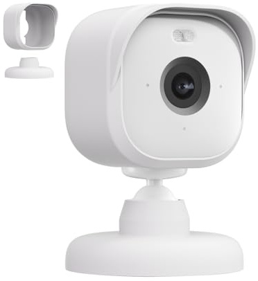 Blink Mini 2 Kamera Hülle – Silikon Schutzhülle mit Sonnenblende, wetterfest & staubdicht, Outdoor & Indoor Schutzcover für Blink Mini 2 Überwachungskamera, passgenaue Abdeckung in Weiß 1er-Pack