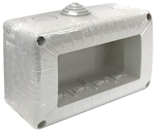 Scatola di superficie 4 moduli, materiale durevole, design funzionale, ideale per l'installazione elettrica in ufficio e casa.