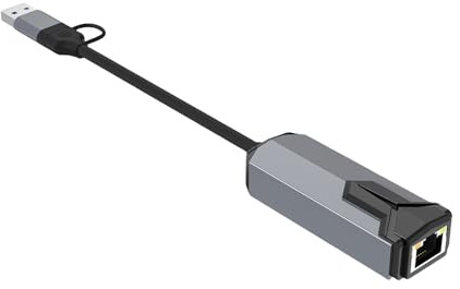 KAHDGSS Adaptadores Gigabit De Aluminio USB C RJ45 5000/2500/1000Mbps Conectores Internet Rápidos Enchufes Juega para Tabletas Escritorio Portátiles Teléfono Portable Ethernet Adaptadores Aluminio