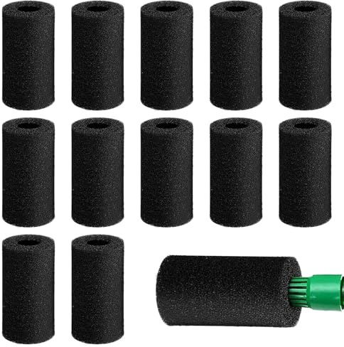 DOPENSPI Lot de 12 éponges filtrantes rondes de 8 cm pour aquarium - Accessoire de filtre d'aquarium - Noir