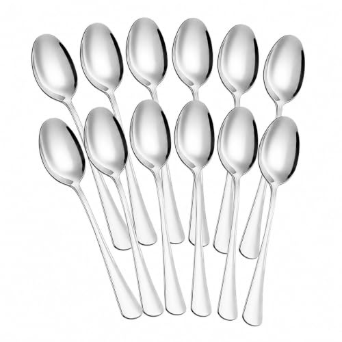 AEX 12pc Stainless Steel Table Spoons Dinner Dessert Cutlery Set
