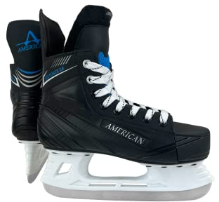 American Athletic Shoe Boy's Ice Force Hockey Skates, Black, 2 Y (45802)