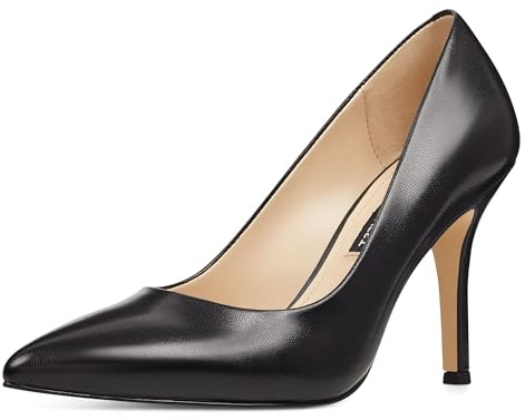 Nine West Women's Flax Pump, Black Leather, 6