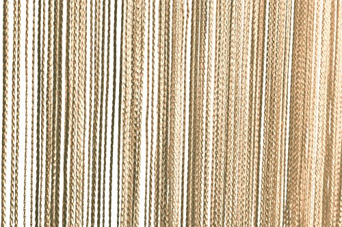 Fadenvorhang Türvorhang 90x250 cm oder 140x250 cm Fadengardine Verschiedene Uni Farben #147 (90x250 Gold matt)