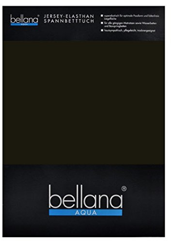 bellana® Aqua Jersey Multifunktions-Spannbettlaken für Wasserbetten in Normal- und Übergrößen, 90-100-120x200-220 cm in schwarz